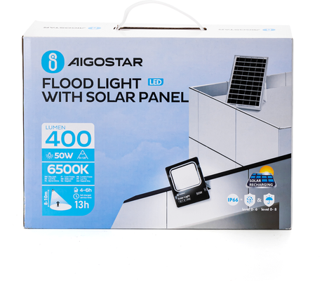 Foco Led con Panel Solar  50W